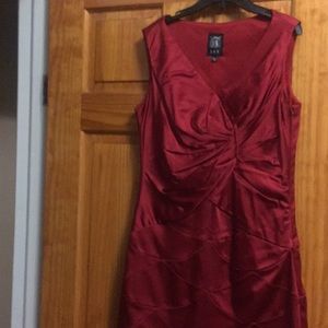 A red cocktail holiday dress